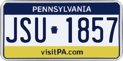 PA license plate JSU1857