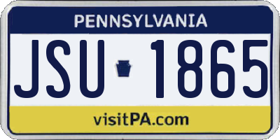PA license plate JSU1865