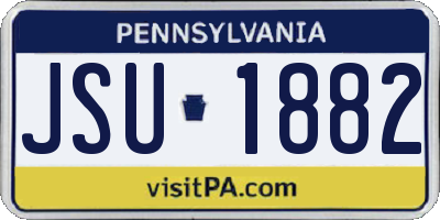 PA license plate JSU1882