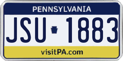 PA license plate JSU1883