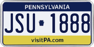PA license plate JSU1888