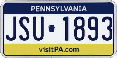PA license plate JSU1893