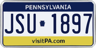 PA license plate JSU1897