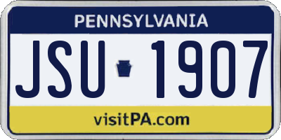PA license plate JSU1907