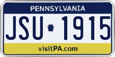PA license plate JSU1915