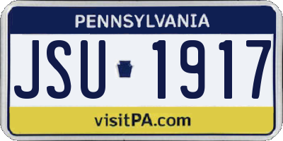 PA license plate JSU1917