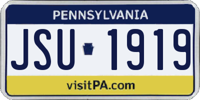 PA license plate JSU1919