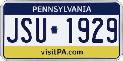 PA license plate JSU1929