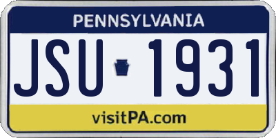 PA license plate JSU1931