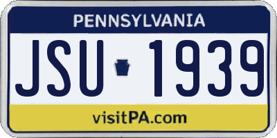 PA license plate JSU1939
