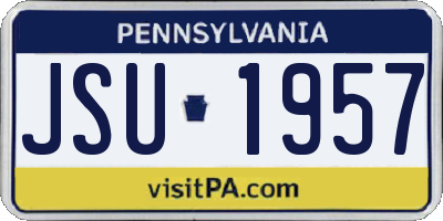 PA license plate JSU1957