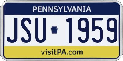 PA license plate JSU1959