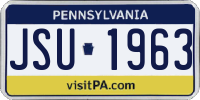 PA license plate JSU1963