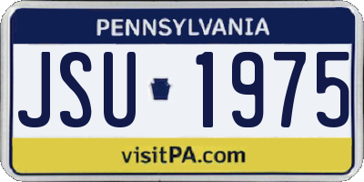 PA license plate JSU1975