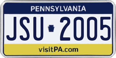 PA license plate JSU2005