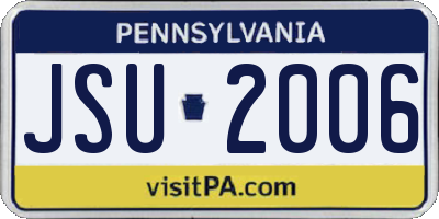 PA license plate JSU2006