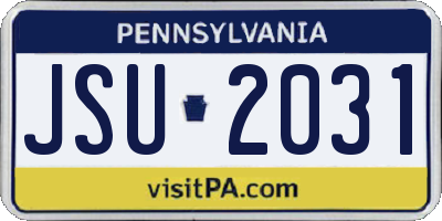 PA license plate JSU2031