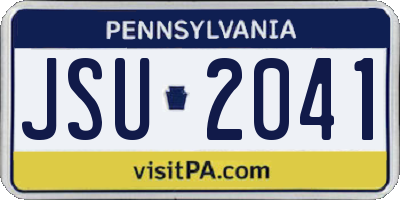 PA license plate JSU2041