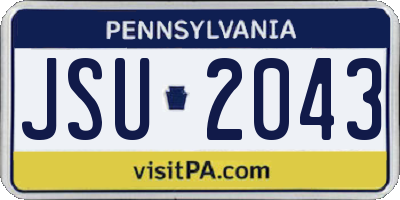 PA license plate JSU2043