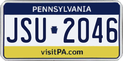 PA license plate JSU2046
