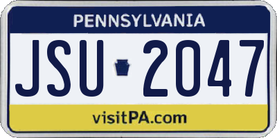 PA license plate JSU2047