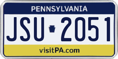 PA license plate JSU2051