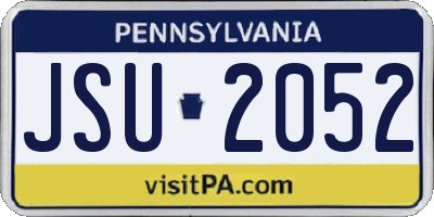 PA license plate JSU2052