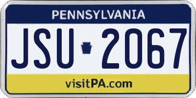 PA license plate JSU2067