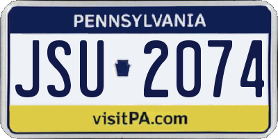 PA license plate JSU2074
