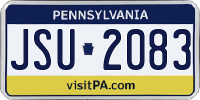 PA license plate JSU2083