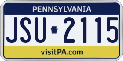 PA license plate JSU2115