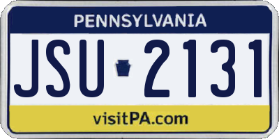 PA license plate JSU2131