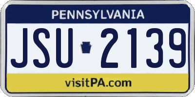 PA license plate JSU2139