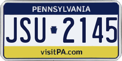 PA license plate JSU2145