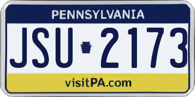 PA license plate JSU2173