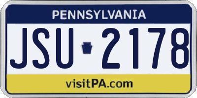 PA license plate JSU2178