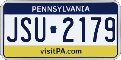 PA license plate JSU2179