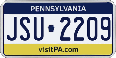 PA license plate JSU2209