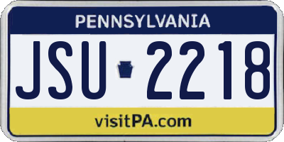 PA license plate JSU2218