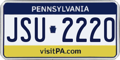 PA license plate JSU2220
