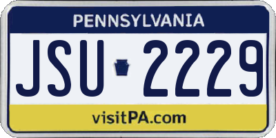 PA license plate JSU2229