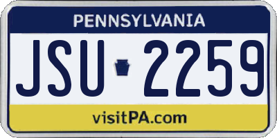 PA license plate JSU2259