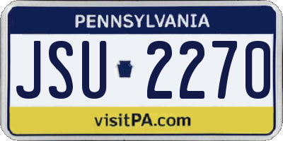 PA license plate JSU2270