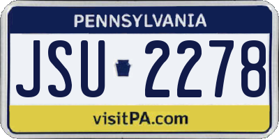 PA license plate JSU2278