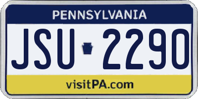 PA license plate JSU2290