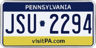 PA license plate JSU2294