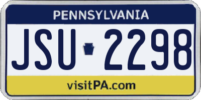 PA license plate JSU2298