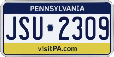 PA license plate JSU2309