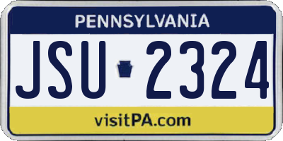 PA license plate JSU2324
