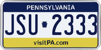 PA license plate JSU2333
